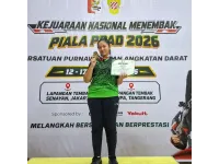Raih Medali Emas Kejuaraan Nasional Menembak Piala PPAD 2026; Kinanti Ayu Budi Larasati Sang Bintang SPENSAGED
